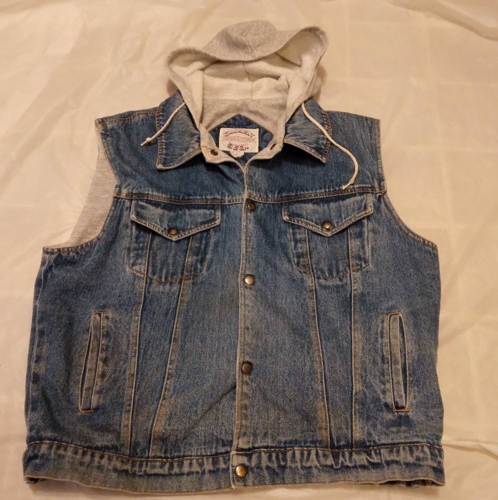 Vintage Current Seen Fashion Outerwear jean vest